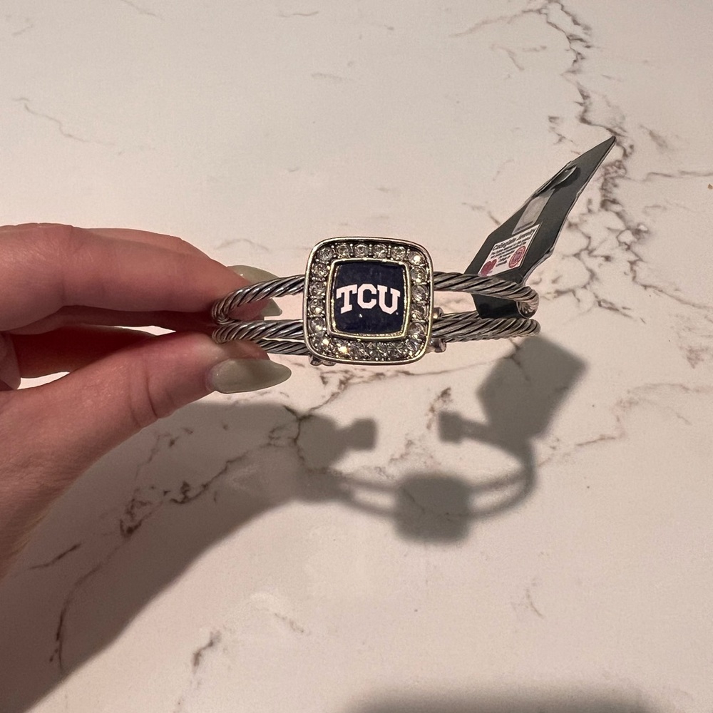 TCU Texas Christian University Silver Game Day spirit bracelet